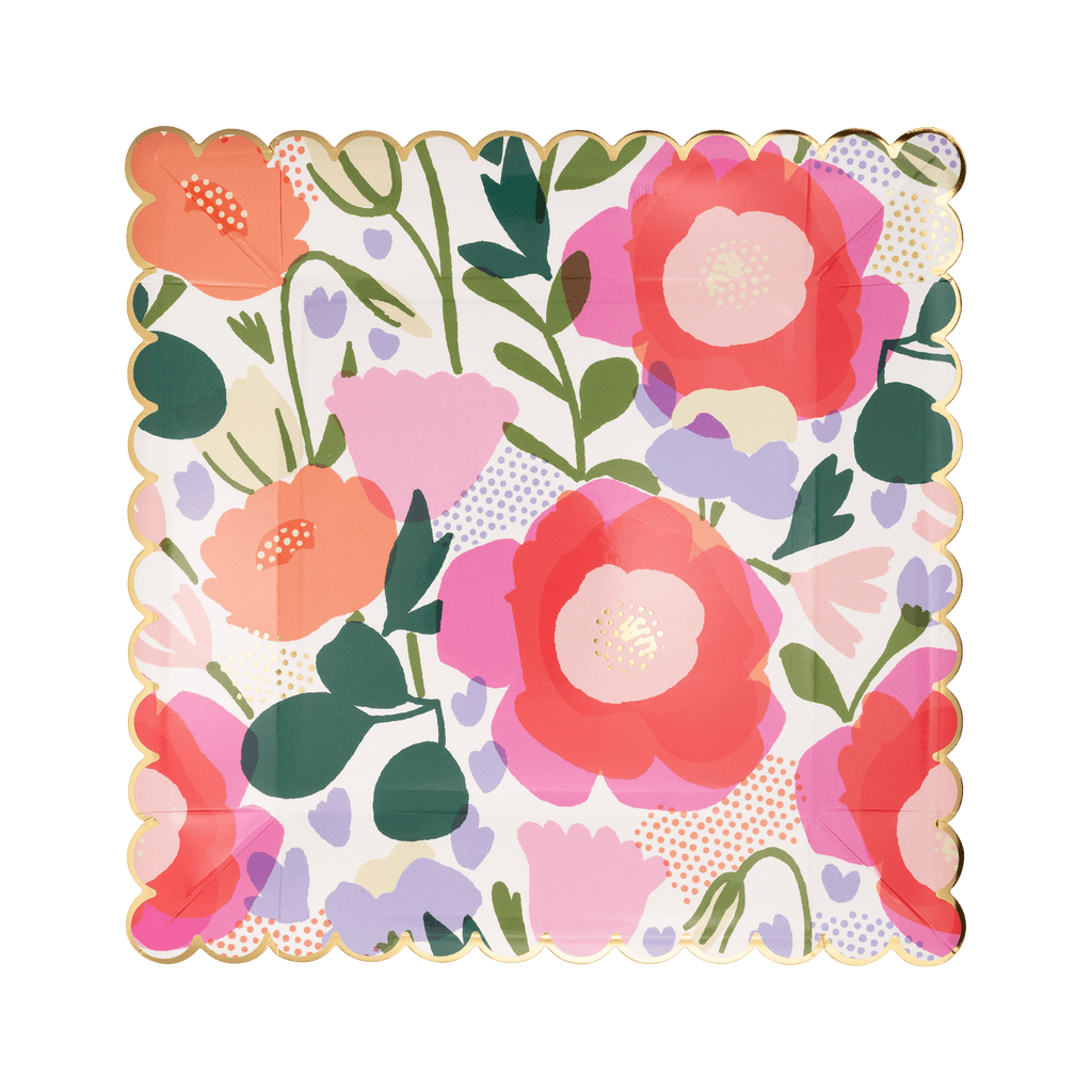 Floral paper plates best sale