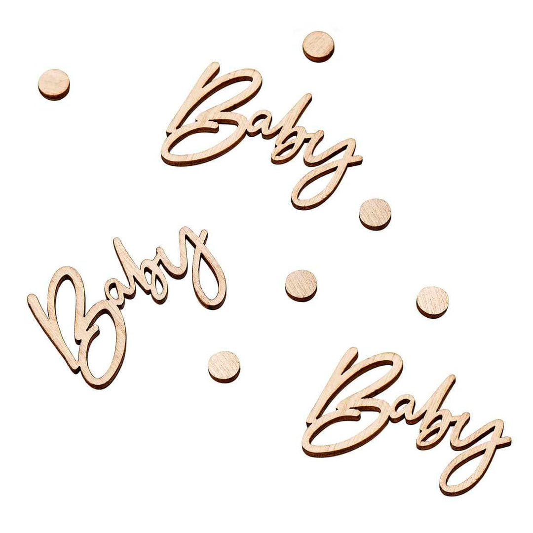 Ginger Ray - Wooden Baby Shower Table Confetti Confetti Wooden Baby Shower Table Confetti