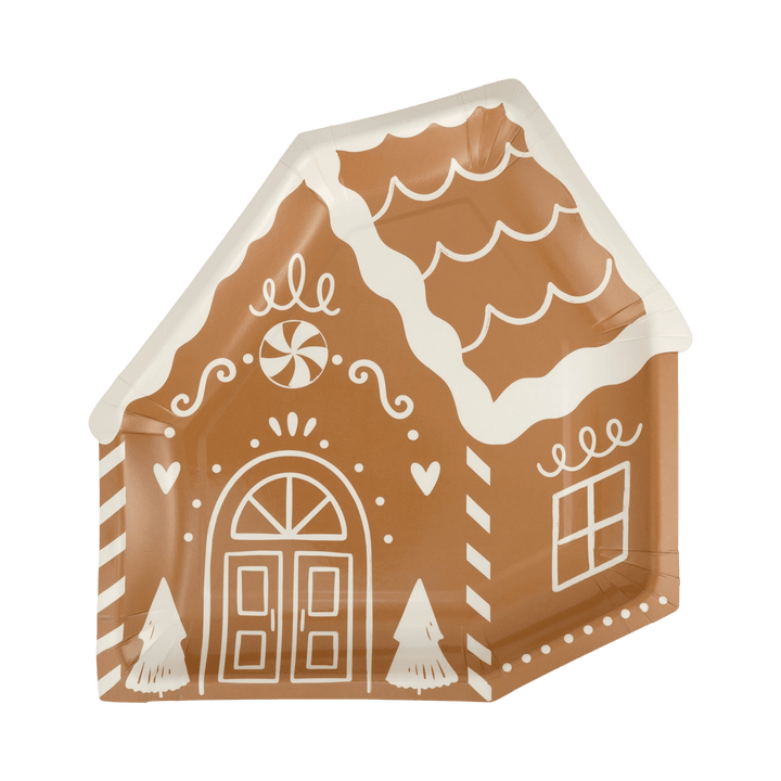 Gingerbread House Christmas Party Plates x 8 Disposable Plates Gingerbread House Christmas Party Plates x 8