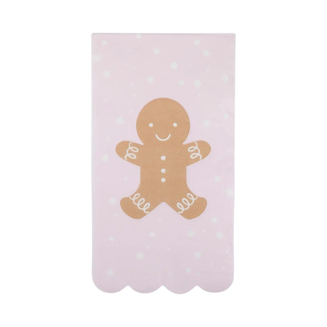 Gingerbread Man Christmas Party Napkins x 24 - Christmas Party Tableware Paper Napkins Gingerbread Man Christmas Party Napkins x 24