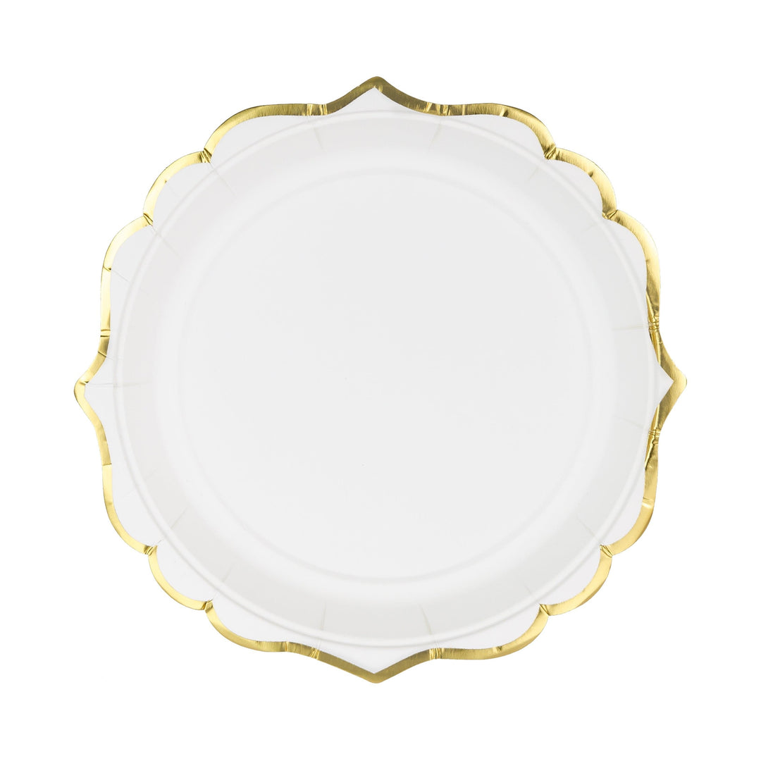 Gold Foiled Paper Plates x 6 - Gold Party Supplies party plates Gold Foiled Paper Plates x 6