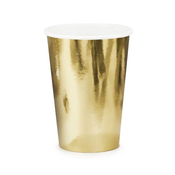 Gold Party Cups x 6 - Gold Party Supplies party cups Gold Party Cups x 6