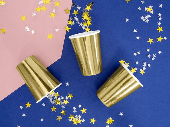 Gold Party Cups x 6 - Gold Party Supplies party cups Gold Party Cups x 6