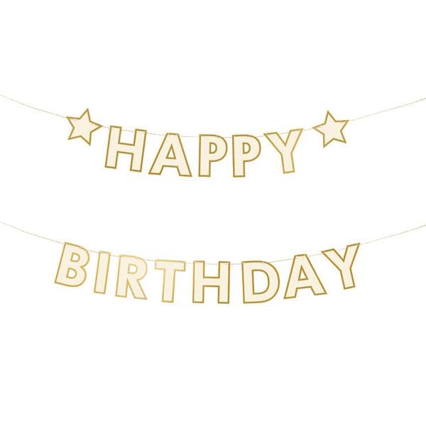 Gold Stars Happy Birthday Bunting - Gold Birthday Party Decorations Bunting Gold Stars Happy Birthday Bunting