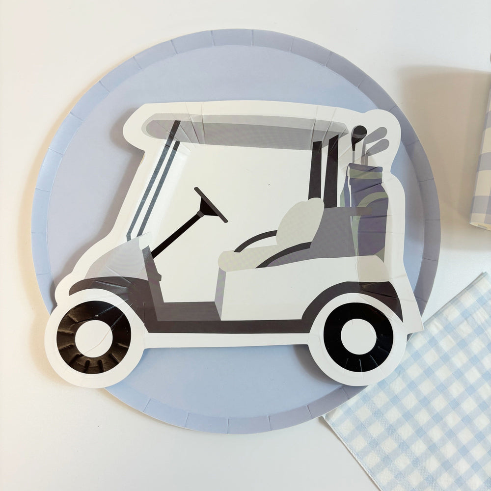 Golf Cart-Shaped Paper Party Plates (Pack of 12) - Golf Theme Birthday Party Supplies Disposable Plates Golf Cart Shaped Paper Party Plates (Pack of 12)