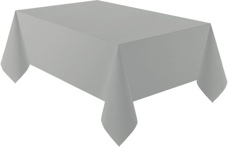 Graphite Silver Party Paper Tablecover - Silver Party Supplies table cover Graphite Silver Party Paper Tablecover