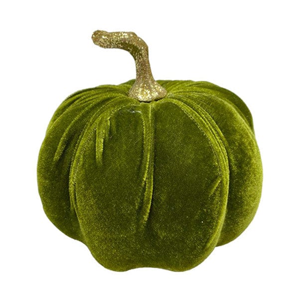 Green Velvet Pumpkin Decoration - 17cm - Halloween Fall Decor ornament Green Velvet Pumpkin Decoration - 17cm