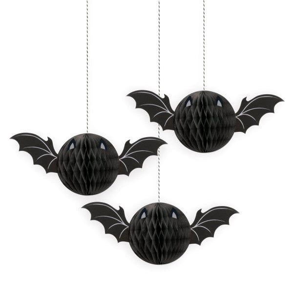 Hanging Decoration Halloween Bat Honeycomb Hanging Decorations x 3