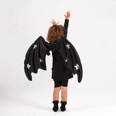 Foil Balloon Halloween Black Bat Wings With Stars Foil Balloon (33 inch)