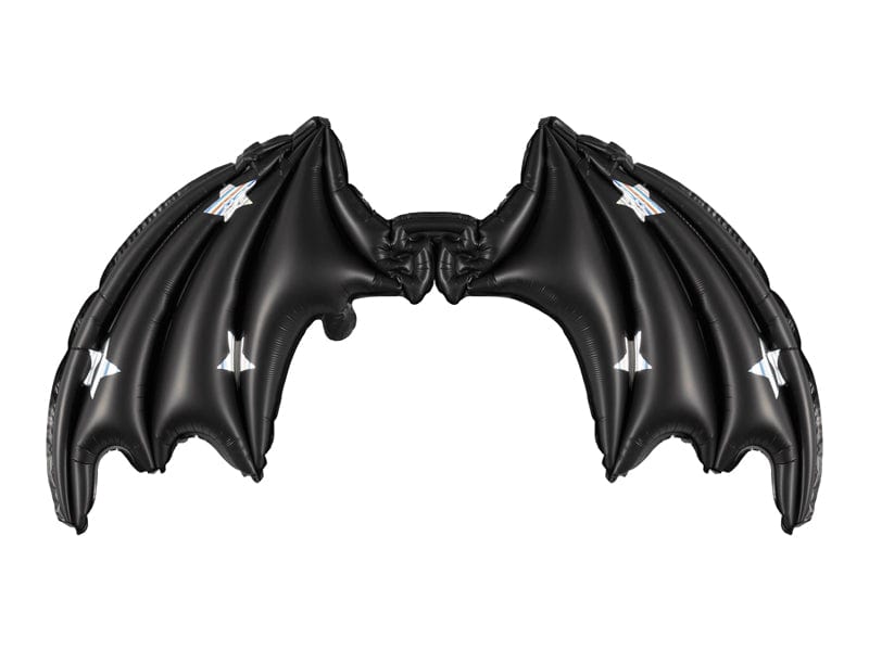 Foil Balloon Halloween Black Bat Wings With Stars Foil Balloon (33 inch)