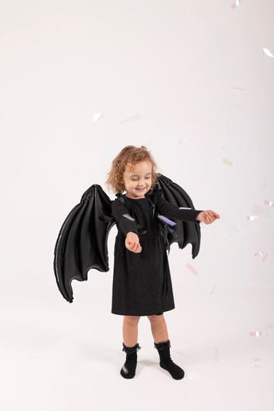 Foil Balloon Halloween Black Bat Wings With Stars Foil Balloon (33 inch)