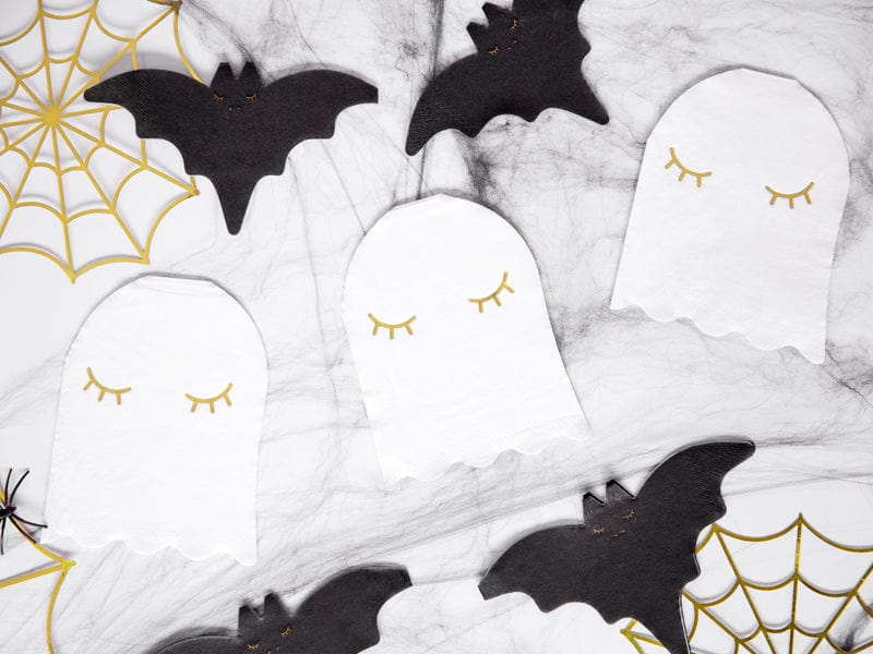 Halloween Black Cat Paper Party Napkins x 20 Paper Napkins White Ghost Paper Party Napkins x 20