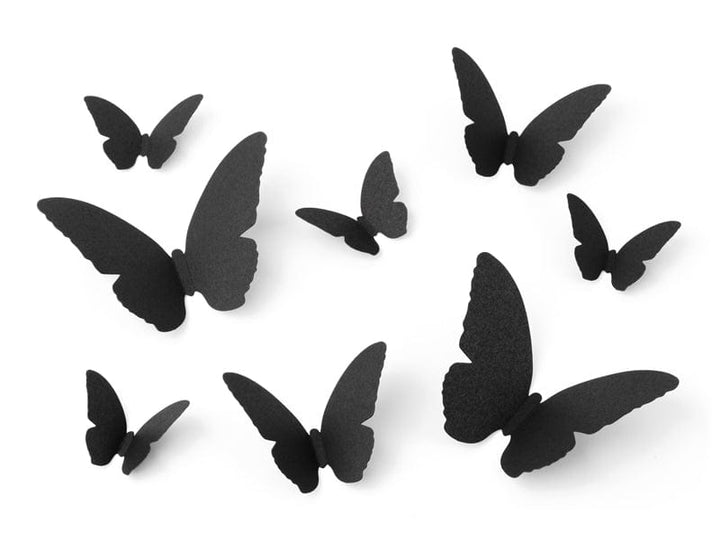 Paper Decoration Halloween Black Paper Moths Decorations x 30