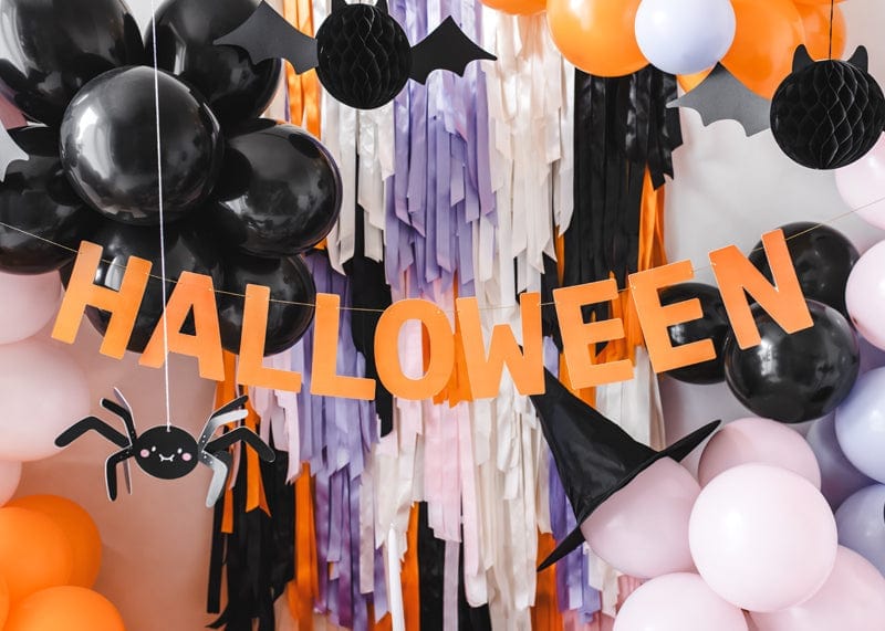 Halloween Decorations - Orange Halloween Party Banner Bunting Orange Halloween Party Banner