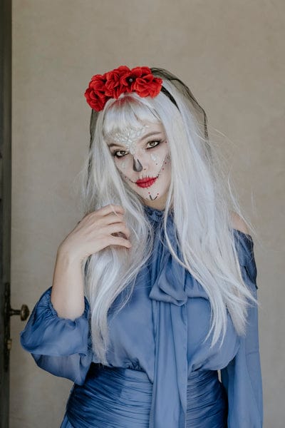 Headbands Halloween Headband with Veil and Roses