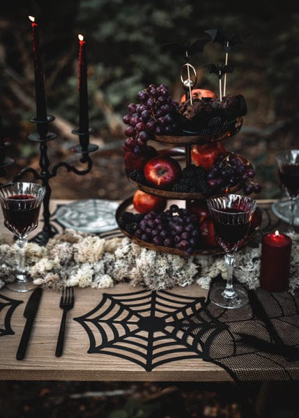 Halloween Spiderweb Place Mats x 4 - Halloween Party Supplies place mat Halloween Spiderweb Place Mats x 4