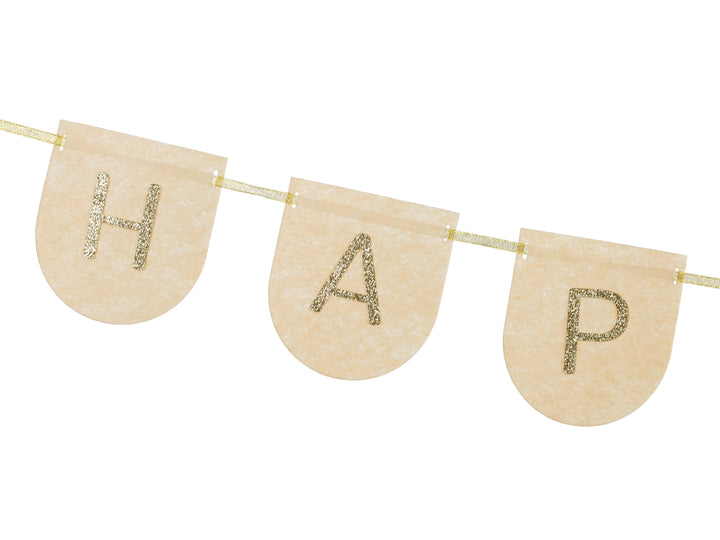 Happy Birthday Daisy Felt Banner - Pink (3m) - Pink Birthday Decorations Bunting Happy Birthday Daisy Felt Banner - Pink (3m)