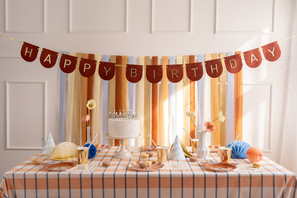 Happy Birthday Felt Banner - Brown (3m) Birthday Decorations Bunting Happy Birthday Felt Banner - Brown (3m)