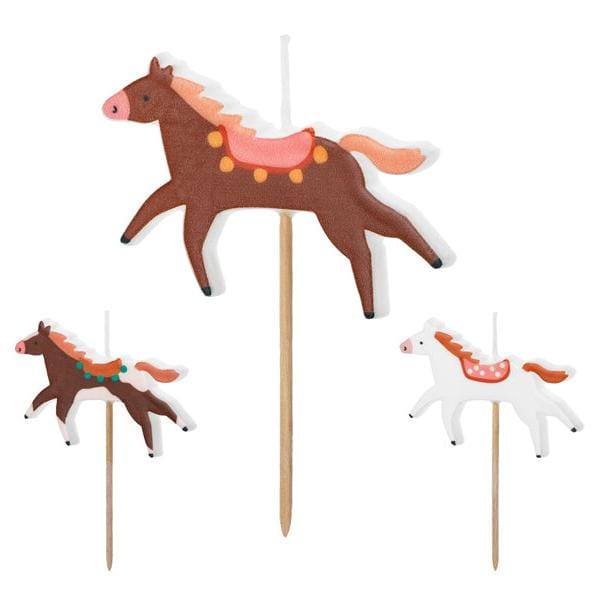 Horse Party Candles x 3 - Horse Party Supplies Birthday Candles Horse Party Candles x 3