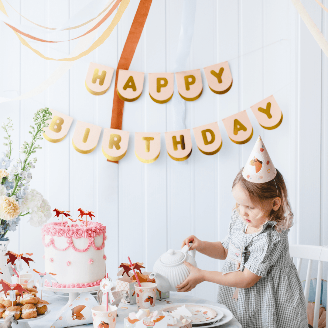 Horse Party Happy Birthday Banner - Horse Party Supplies Bunting Horse Party Happy Birthday Banner