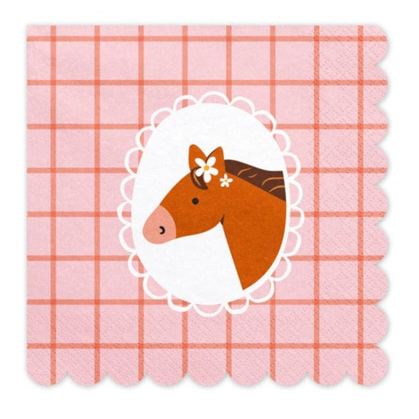 Horse Party Napkins x 12 - Horse Party Supplies Paper Napkins Horse Party Napkins x 12