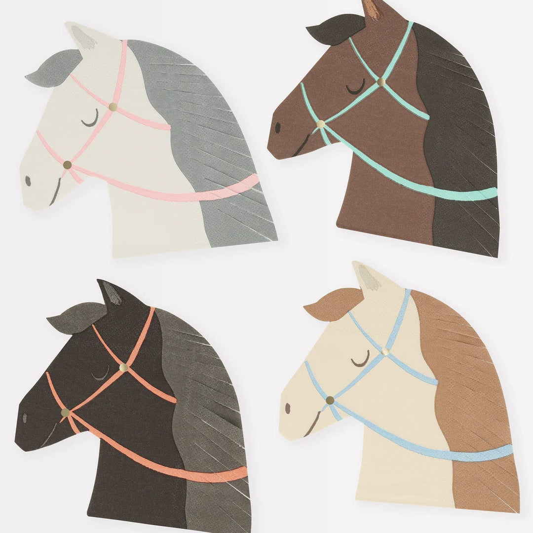 Horse Party Napkins x 16 - Horse Birthday Party Supplies Meri Meri Paper Napkins Horse Party Napkins x 16