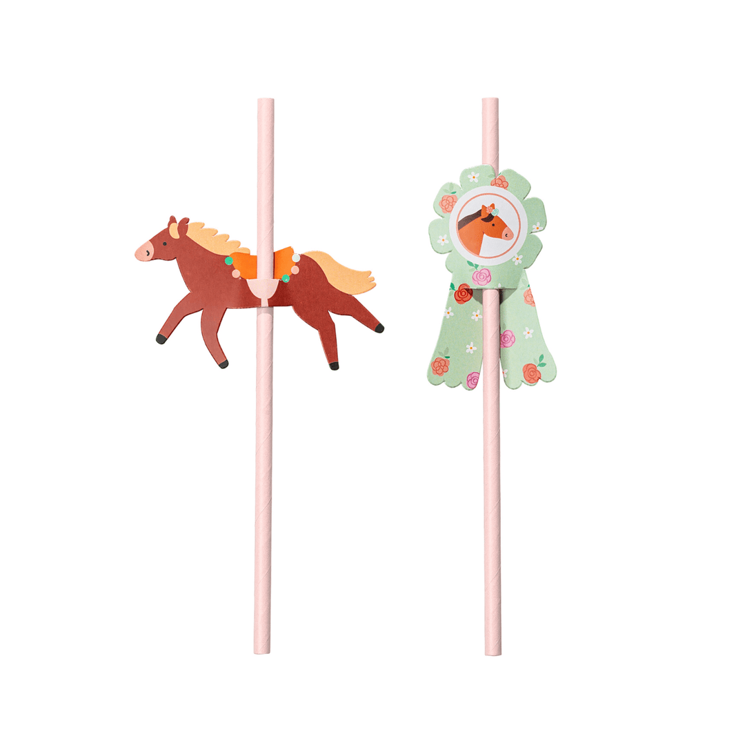 Horse Party Paper Straws x 6 - Horse Party Supplies Drinking Straws & Stirrers Horse Party Paper Straws x 6