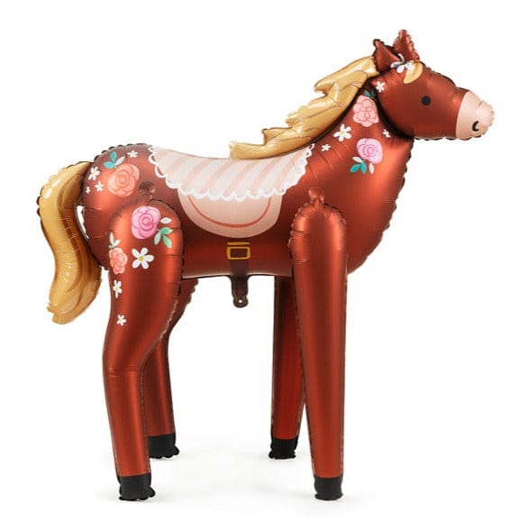 Horse Party Plates x 6 - Horse Party Supplies Disposable Plates Standing Horse Foil Balloon