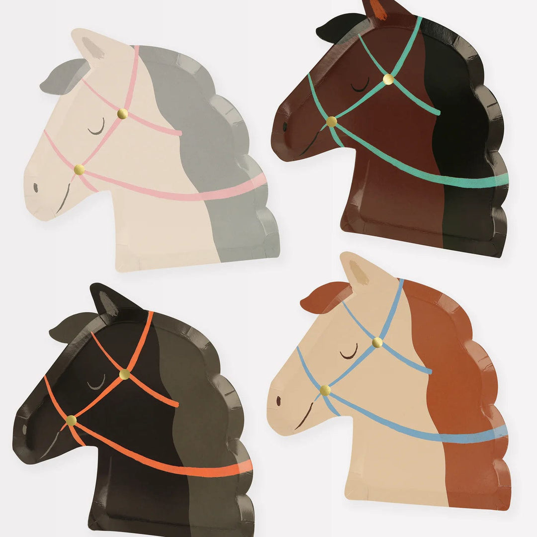 Horse Party Plates x 8 - Horse Birthday Party Supplies Meri Meri Disposable Plates Horse Party Plates x 8