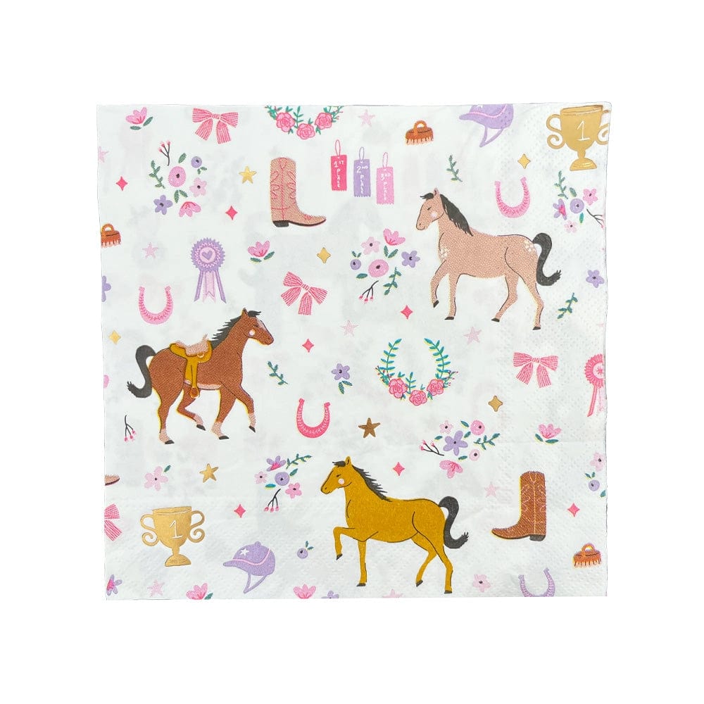 Horse Party Pony Tales Large Napkins x 16 - Horse Party Supplies Paper Napkins Horse Party Pony Tales Large Napkins x 16