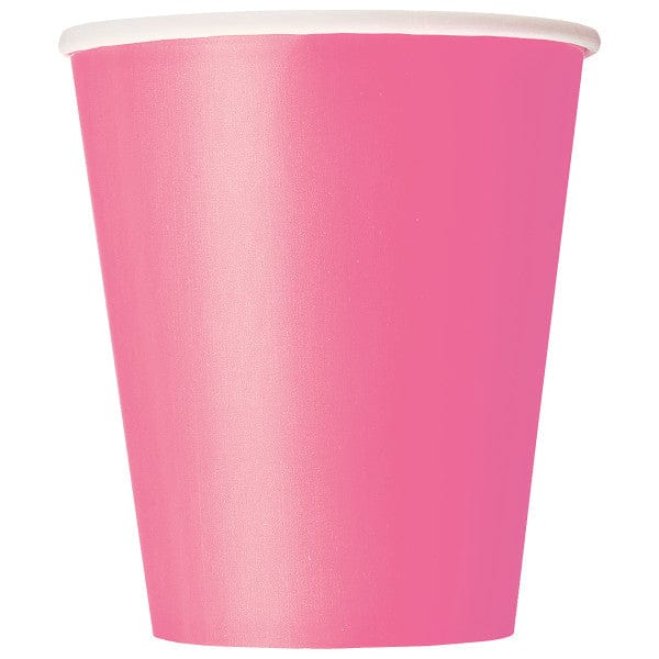 Hot Pink Party Cups x 16 - Pink Birthday Party Supplies - Barbie Birthday Cups Disposable Cups Hot Pink Party Cups x 16