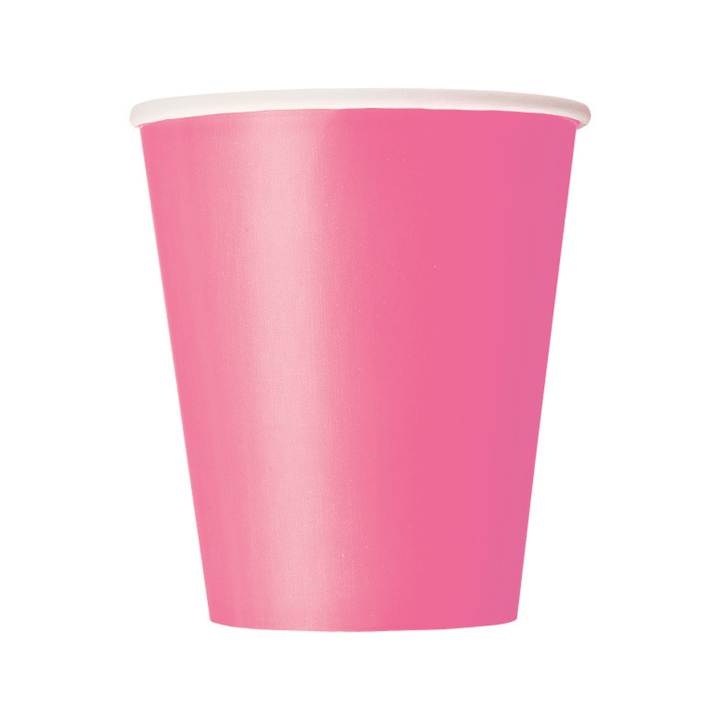 Hot Pink Party Cups x 16 - Pink Birthday Party Supplies - Barbie Birthday Cups Disposable Cups Hot Pink Party Cups x 16