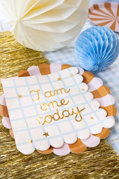 I Am One Today Teddy Bear Paper Napkins (12) - 1st Birthday Party Supplies Paper Napkins I Am One Today Teddy Bear Paper Napkins (12)