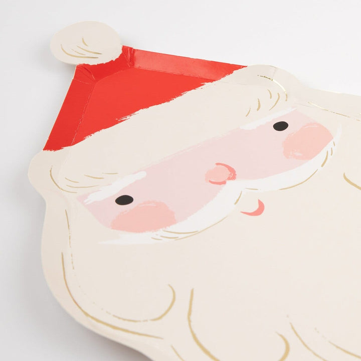 Jolly Christmas Santa Plates x 8 - Meri Meri Christmas Tableware Disposable Plates Jolly Christmas Santa Plates x 8