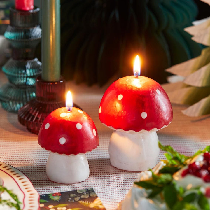 Large Red Mushroom Candle - Woodland Christmas Candles Candle Large Red Mushroom Candle