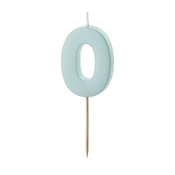 Light Blue Number 0 candle - Birthday cake candles Birthday Candles Light Blue Number 0 candle