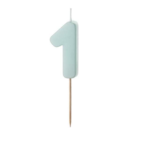 Light Blue Number 1 candle - Birthday cake candles Birthday Candles Light Blue Number 1 candle