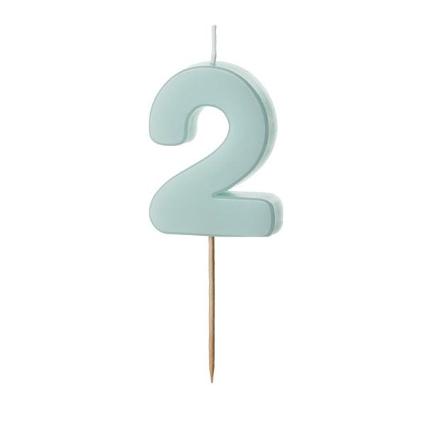 Light Blue Number 2 candle - Birthday cake candles Birthday Candles Light Blue Number 2 candle