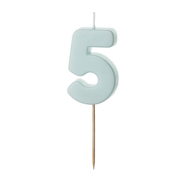 Light Blue Number 5 candle - Birthday cake candles Birthday Candles Light Blue Number 5 candle