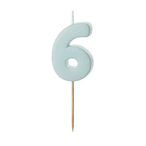 Light Blue Number 6 candle - Birthday cake candles Birthday Candles Light Blue Number 6 candle