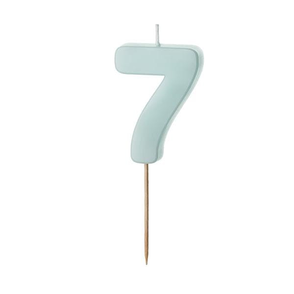 Light Blue Number 7 candle - Birthday cake candles Birthday Candles Light Blue Number 7 candle