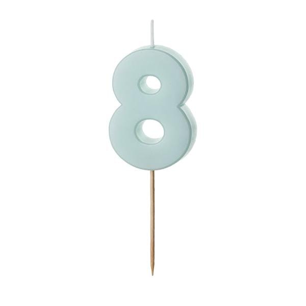 Light Blue Number 8 candle - Birthday cake candles Birthday Candles Light Blue Number 8 candle