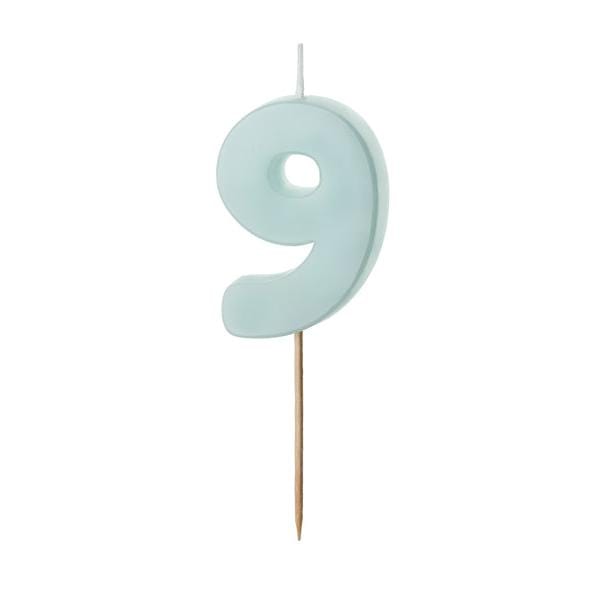 Light Blue Number 9 candle - Birthday cake candles Birthday Candles Light Blue Number 9 candle