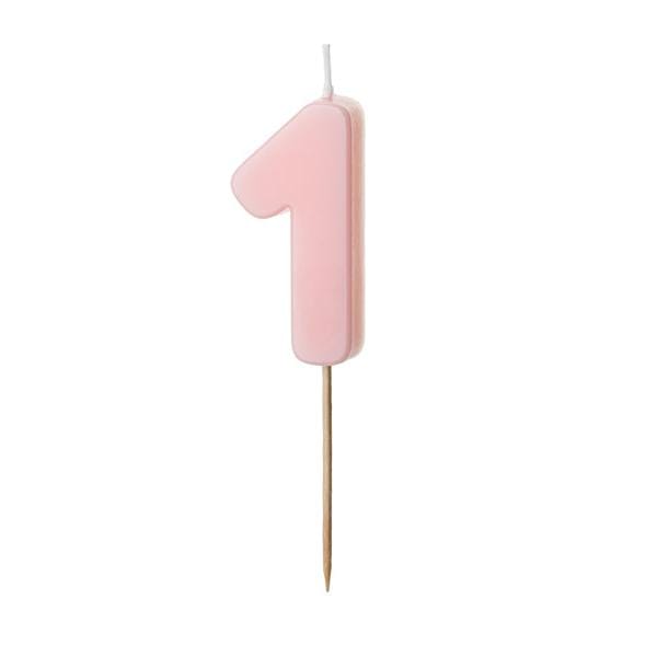 Light Pink Number 1 candle - Birthday cake candles Birthday Candles Light Pink Number 1 candle