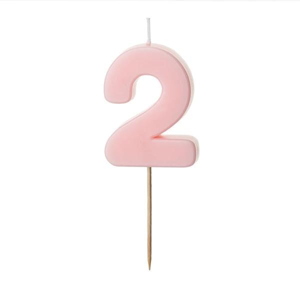 Light Pink Number 2 candle - Birthday cake candles Birthday Candles Light Pink Number 2 candle