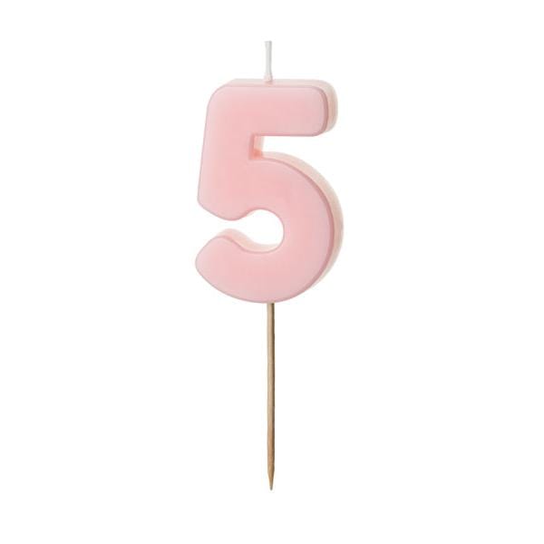 Light Pink Number 5 candle - Birthday cake candles Birthday Candles Light Pink Number 5 candle