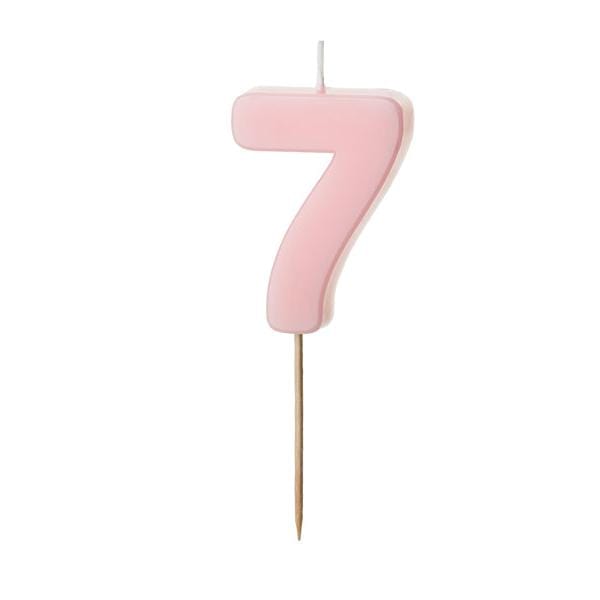 Light Pink Number 7 candle - Birthday cake candles Birthday Candles Light Pink Number 7 candle