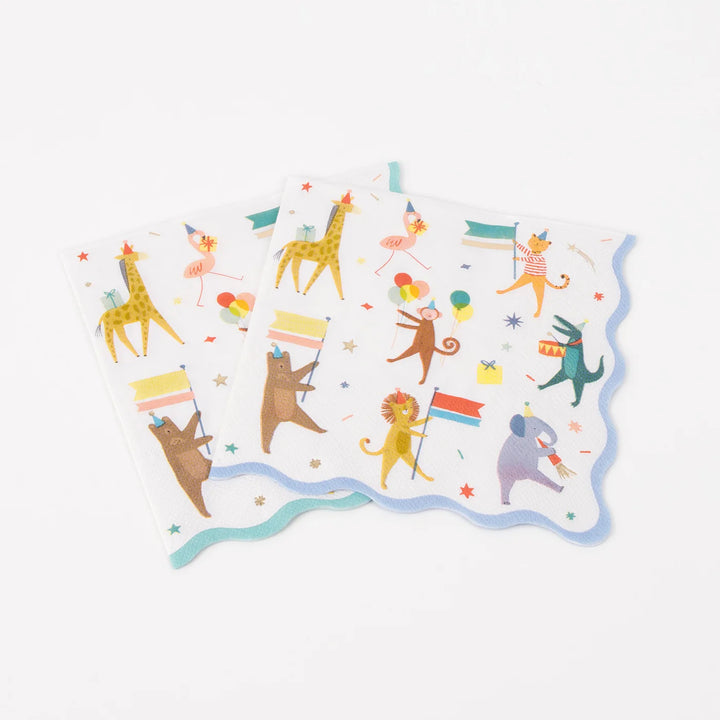 Animal Parade Large Party Napkins x 16