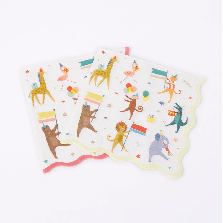 Animal Parade Large Party Napkins x 16