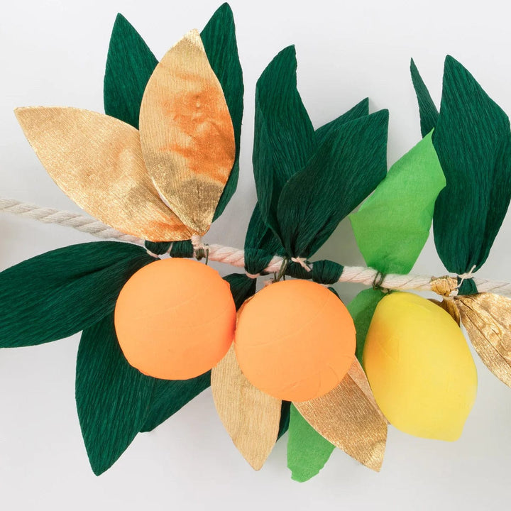 Meri Meri - Citrus Fruit Party Garland - Amalfi Coast Party Decorations Bunting Citrus Fruit Party Garland